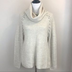 Falls Creek Beige Knit Sweater w/ Lace Detail - M